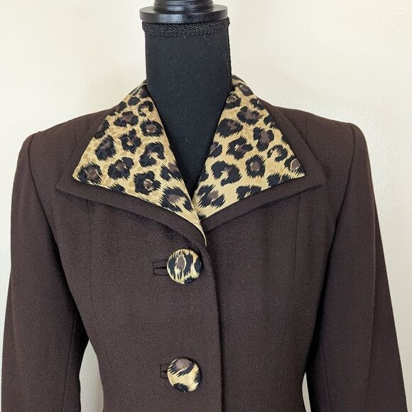 VTG Laura Madrigano Leopard Blazer 90s The Nanny Power Suit Mobwife Eclectic 6 - Picture 3 of 8